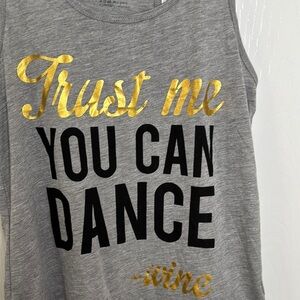 3 for $10 Chin-Up Metallic Gold Muscle Shirt “Trust Me You Can Dance-Wine”